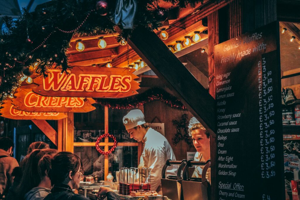 Cardiff Christmas Market 2023 - Waffle Stall